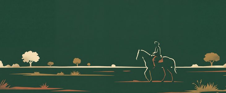 A lone horseman on the Sandal Bar plain